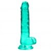Realrock gelové dildo s přísavkou 19 cm tyrkysové