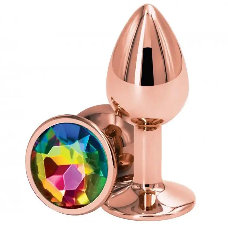 Rear-analni-kolik-rosegold-duhovy-kaminek-S Rear anální kolík rosegold duhový kamínek S