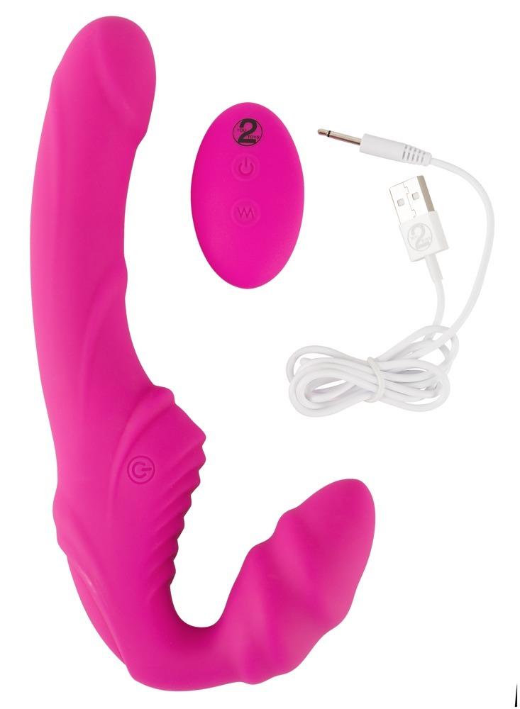 Strapless-Strap-On-2-vibrator-s-dalkovym-ovladanim-ruzovy-12 Strapless Strap-On 2 vibrátor s dálkovým ovládáním - růžový