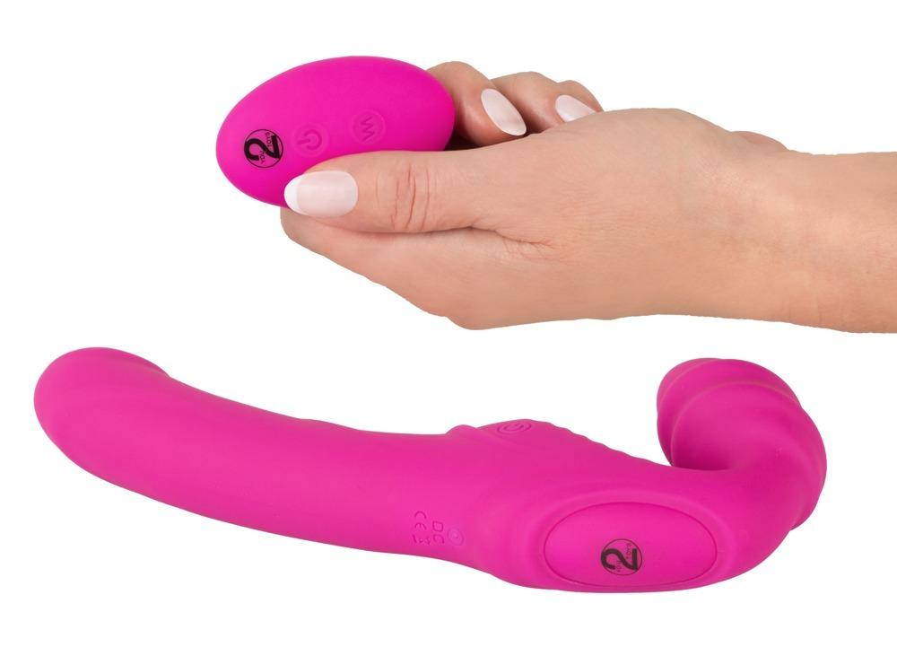 Strapless-Strap-On-2-vibrator-s-dalkovym-ovladanim-ruzovy-8 Strapless Strap-On 2 vibrátor s dálkovým ovládáním - růžový