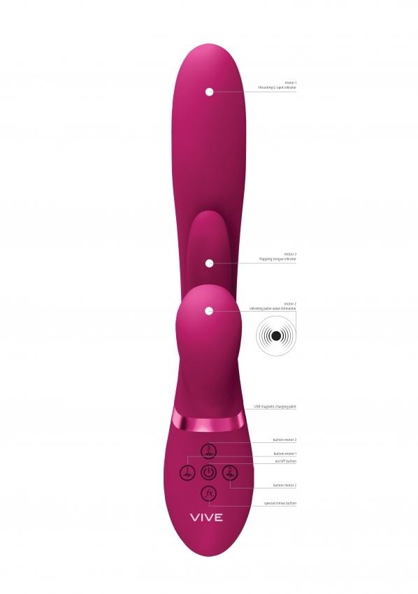 VIVE-Kura-G-Spot-Vibrator-se-stimulaci-klitorisu-ruzovy-4 VIVE Kura G-Spot Vibrátor se stimulací klitorisu - růžový