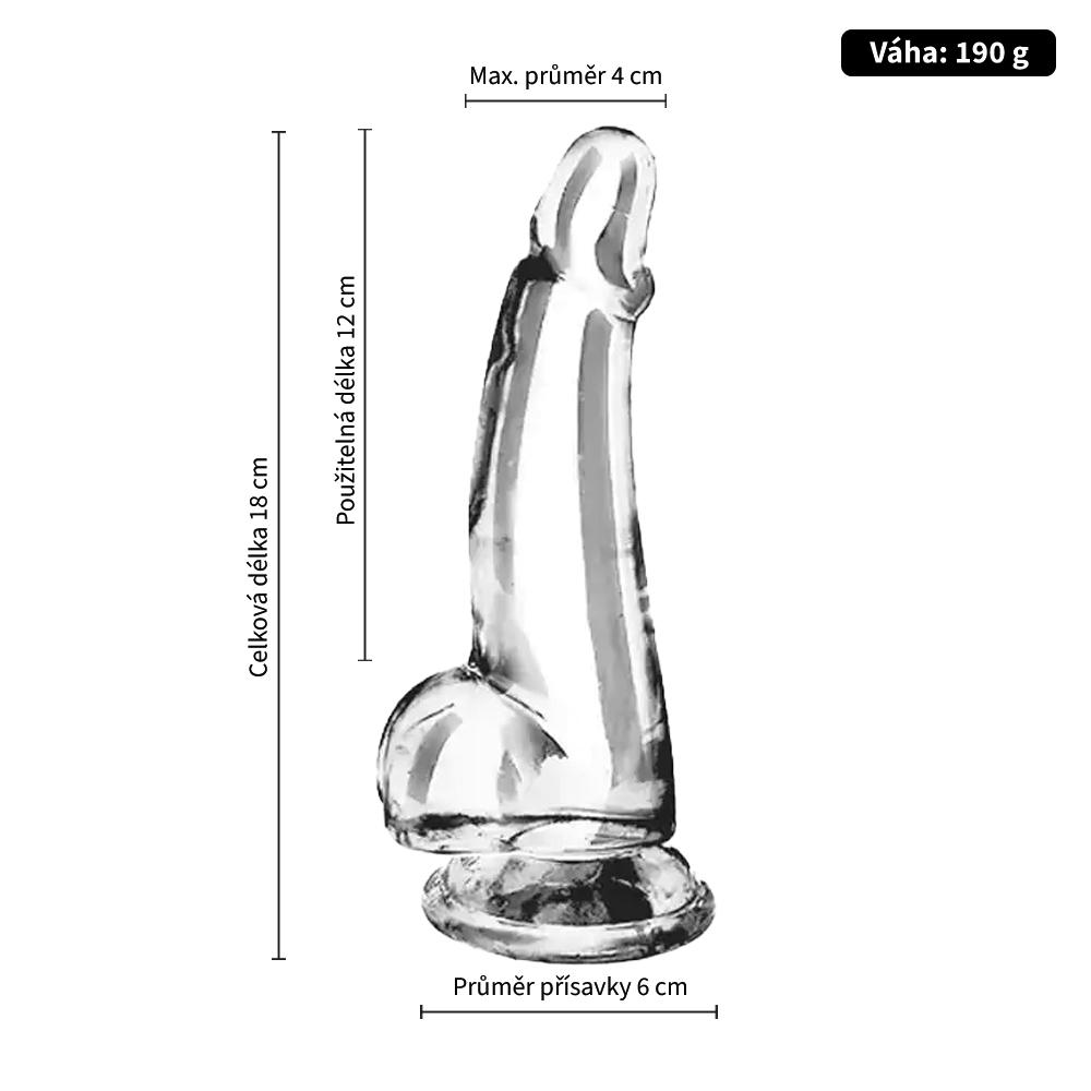 BASIC-X-Cesar-transparentni-penis-s-prisavkou-M-4 BASIC X Cesar transparentní penis s přísavkou M