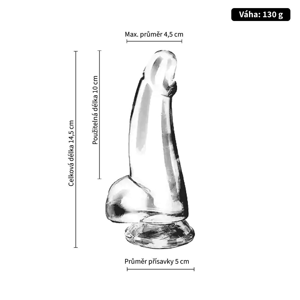BASIC-X-Cesar-transparentni-penis-s-prisavkou-S-4 BASIC X Cesar transparentní penis s přísavkou S