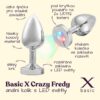 BASIC X Crazy Fredy kovový anální kolík s LED světly