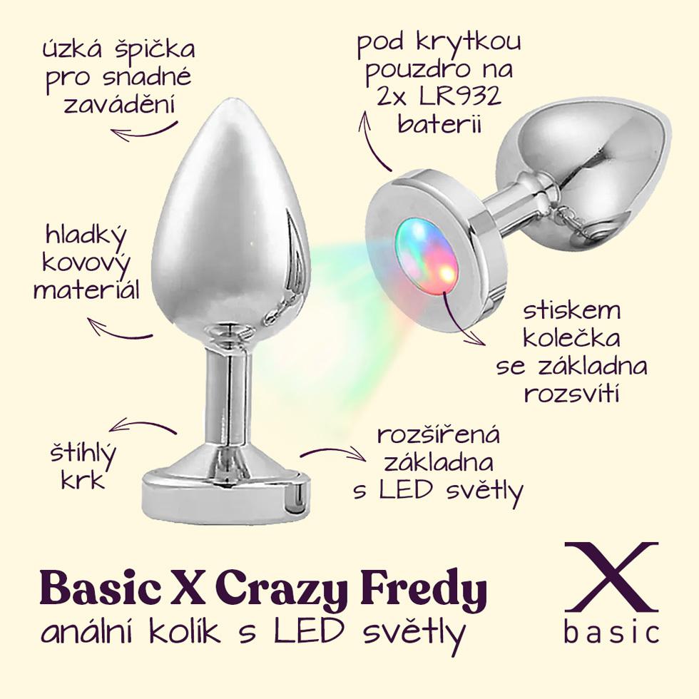 BASIC-X-Crazy-Fredy-kovovy-analni-kolik-s-LED-svetly-2 BASIC X Crazy Fredy kovový anální kolík s LED světly