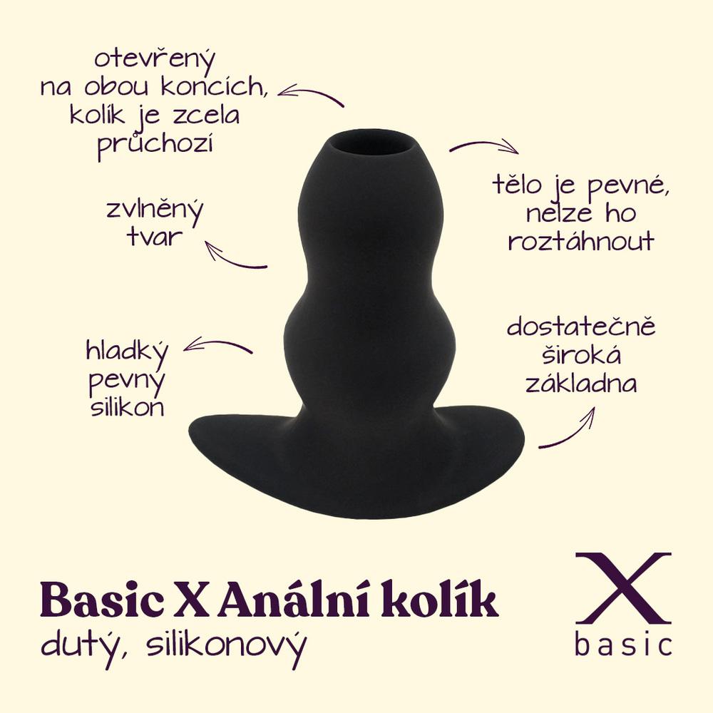 BASIC-X-Duty-silikonovy-analni-kolik-S-tunel-2 BASIC X Dutý silikonový anální kolík S - tunel