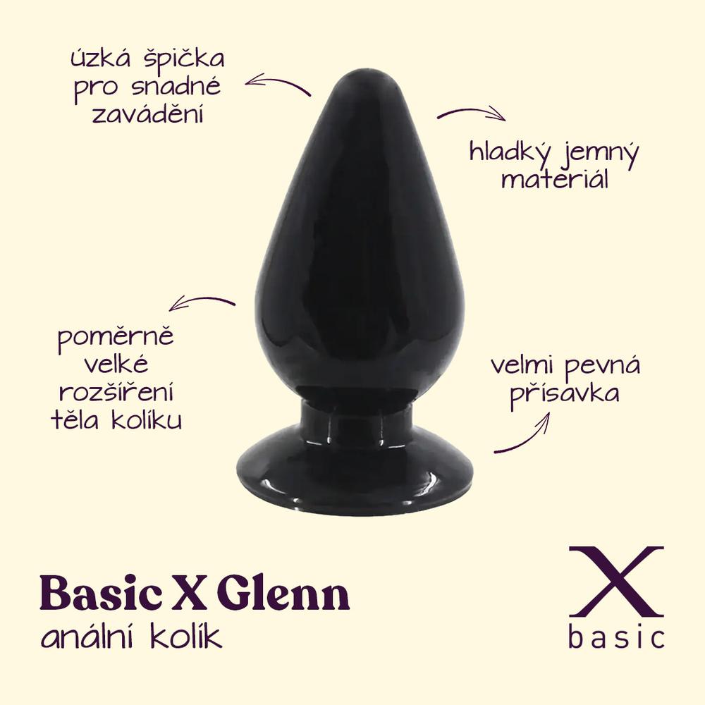 BASIC-X-Glenn-analni-kolik-s-prisavkou-vel.-S-cerny-2 BASIC X Glenn anální kolík s přísavkou vel. S černý
