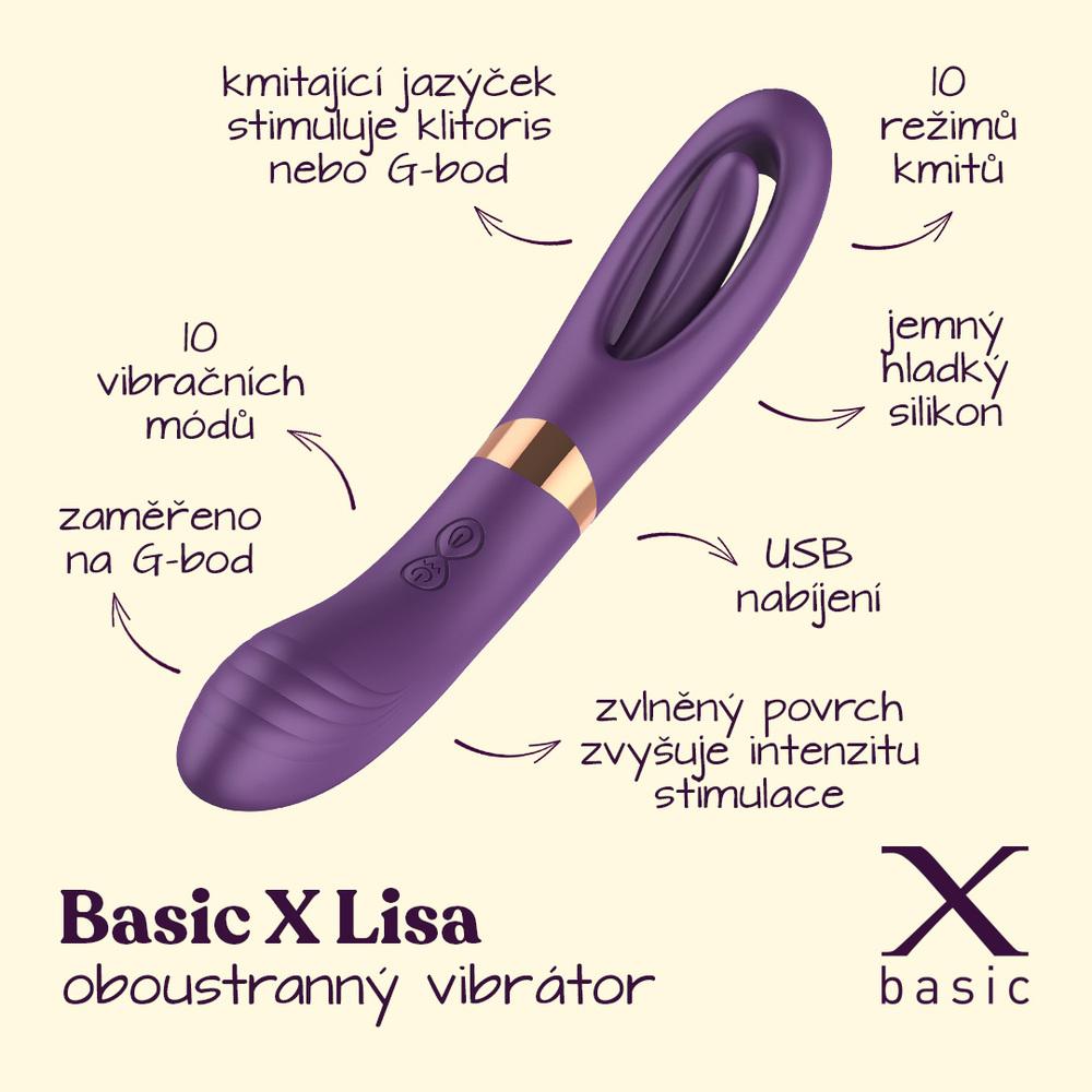 BASIC-X-LISA-OBOUSTRANNY-VIBRATOR-FIALOVY-2 BASIC X LISA OBOUSTRANNÝ VIBRÁTOR FIALOVÝ