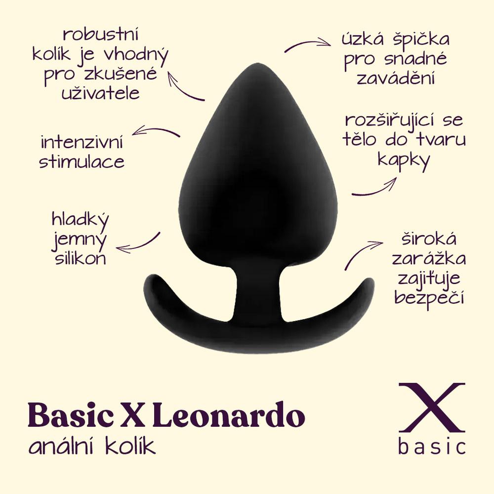 BASIC-X-Leonardo-analni-kolik-vel.-M-cerny-2 BASIC X Leonardo anální kolík vel. M černý