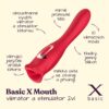 BASIC X MOUTH VIBRÁTOR A STIMULÁTOR KLITORISU 2V1 ČERVENÝ