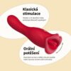 BASIC X MOUTH VIBRÁTOR A STIMULÁTOR KLITORISU 2V1 ČERVENÝ