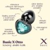 BASIC X Otto kovový anální kolík s kamínkem M modrý