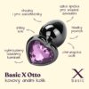 BASIC X Otto kovový anální kolík s kamínkem S růžový