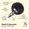 BASIC X Quentin kovový anální kolík s ocáskem černý