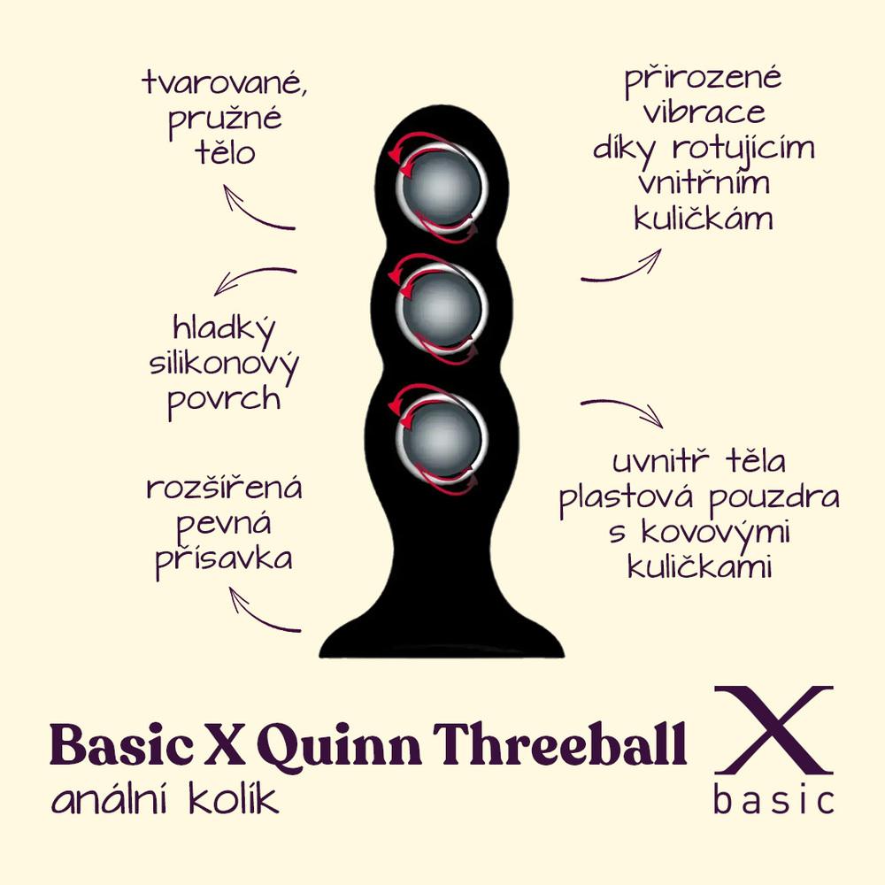BASIC-X-Quinn-ThreeBall-analni-kolik-s-rotacnimi-kulickami-cerny-2 BASIC X Quinn ThreeBall anální kolík s rotačními kuličkami černý