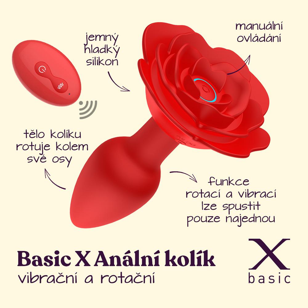 BASIC-X-ROTACNI-A-VIBRACNI-ANALNI-KOLIK-CERVENY-2 BASIC X ROTAČNÍ A VIBRAČNÍ ANÁLNÍ KOLÍK ČERVENÝ