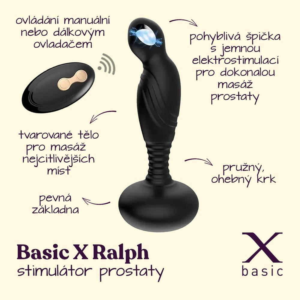 BASIC-X-Ralph-stimulator-prostaty-s-pohyblivou-spickou-a-elektrostimulaci-cerny-2 BASIC X Ralph stimulátor prostaty s pohyblivou špičkou a elektrostimulací černý