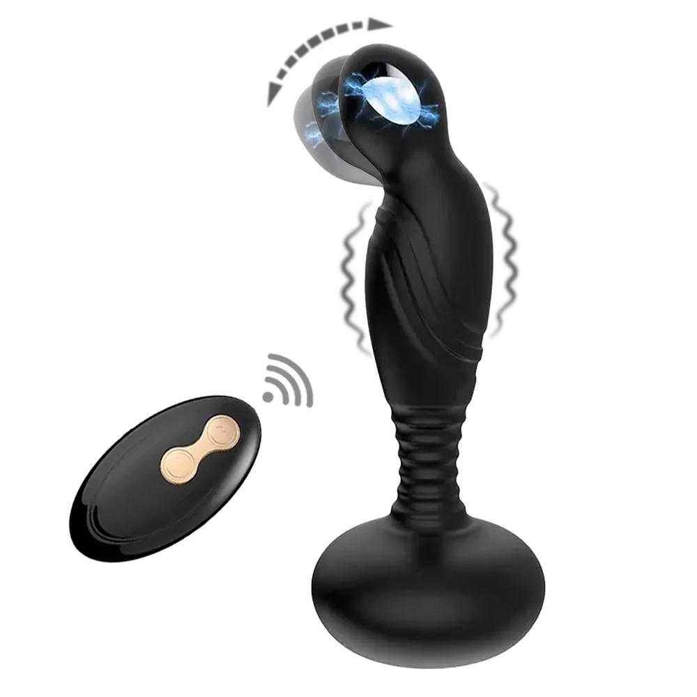 BASIC-X-Ralph-stimulator-prostaty-s-pohyblivou-spickou-a-elektrostimulaci-cerny BASIC X Ralph stimulátor prostaty s pohyblivou špičkou a elektrostimulací černý