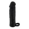 BASIC X Realistický zvětšující návlek na penis M - černý