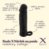 BASIC X Realistický zvětšující návlek na penis M - černý