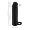 BASIC X Realistický zvětšující návlek na penis M - černý