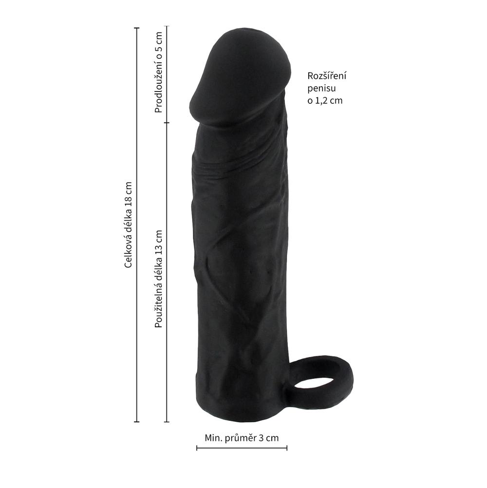BASIC-X-Realisticky-zvetsujici-navlek-na-penis-M-cerny-4 BASIC X Realistický zvětšující návlek na penis M - černý