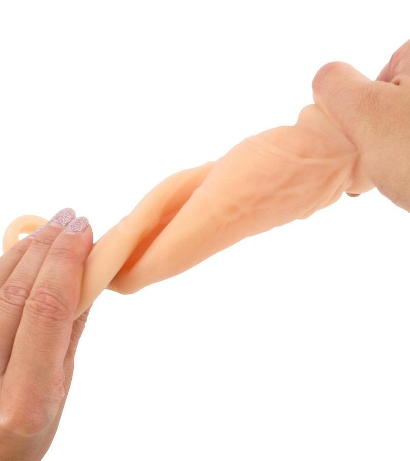 BASIC-X-Realisticky-zvetsujici-navlek-na-penis-S-telovy-10 BASIC X Realistický zvětšující návlek na penis S - tělový