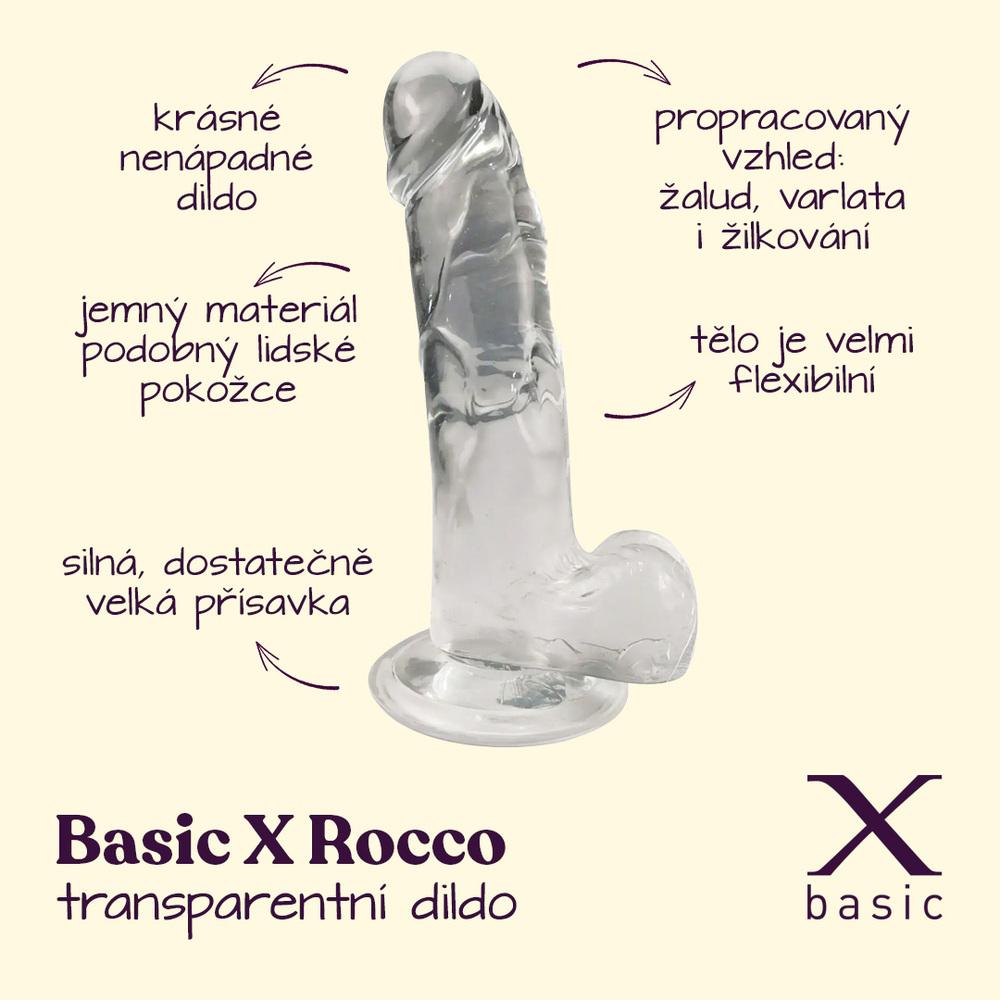 BASIC-X-Rocco-transparentni-penis-s-prisavkou-M-2 BASIC X Rocco transparentní penis s přísavkou M