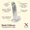 BASIC X Rocco transparentní umělý penis s přísavkou L