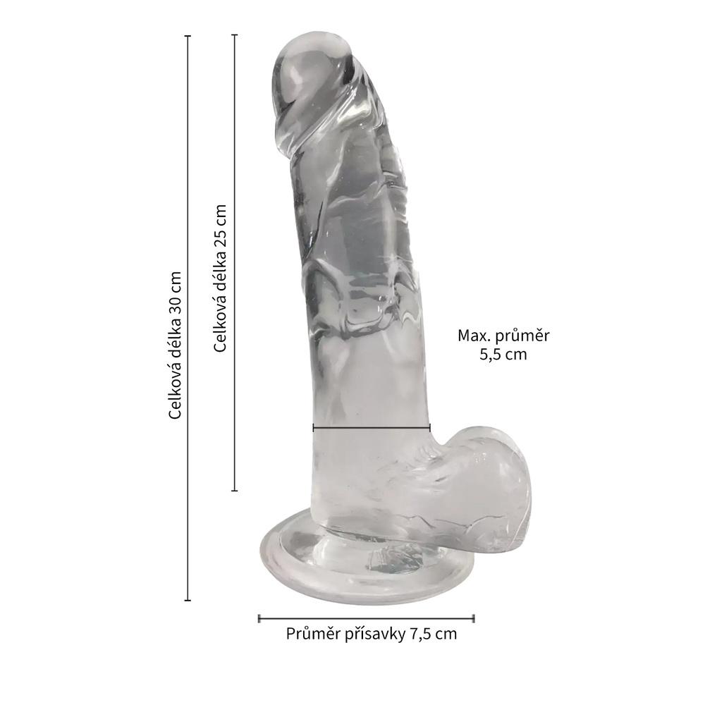 BASIC-X-Rocco-transparentni-umely-penis-s-prisavkou-L-4 BASIC X Rocco transparentní umělý penis s přísavkou L