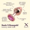 BASIC X Rosegold kovový anální kolík s kamínkem růžový vel. M