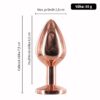 BASIC X Rosegold kovový anální kolík s kamínkem růžový vel. S
