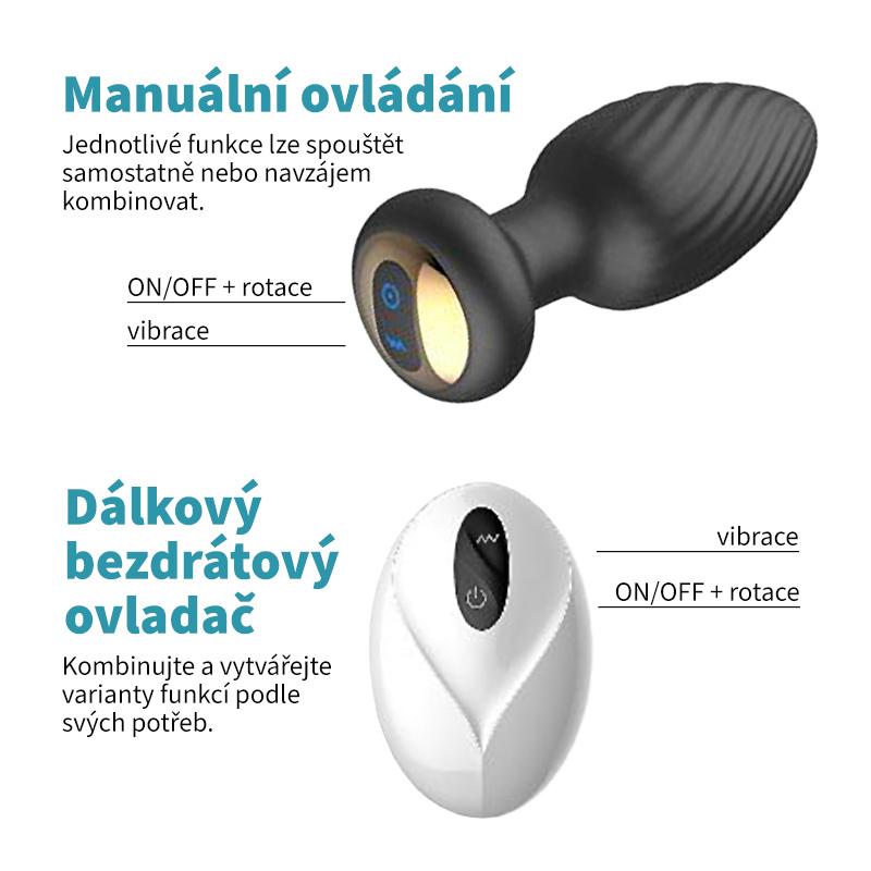 BASIC-X-Rotty-rotacni-analni-kolik-na-dalkove-ovladani-cerny-6 BASIC X Rotty rotační anální kolík na dálkové ovládání černý