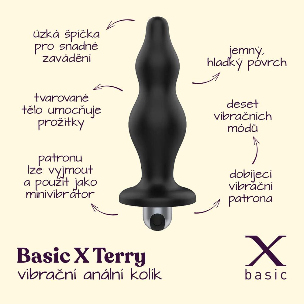 BASIC-X-Terry-vibracni-analni-kolik-cerny-2 BASIC X Terry vibrační anální kolík černý