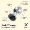 BASIC X Tommy kovový anální kolík s černým kamínkem