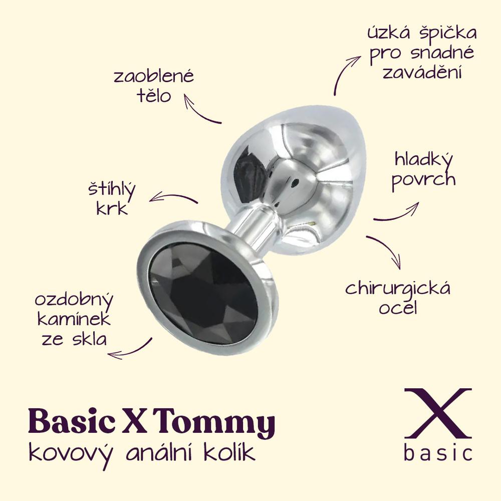 BASIC-X-Tommy-kovovy-analni-kolik-s-cernym-kaminkem-2 BASIC X Tommy kovový anální kolík s černým kamínkem