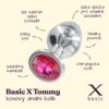 BASIC X Tommy kovový anální kolík s červeným kamínkem