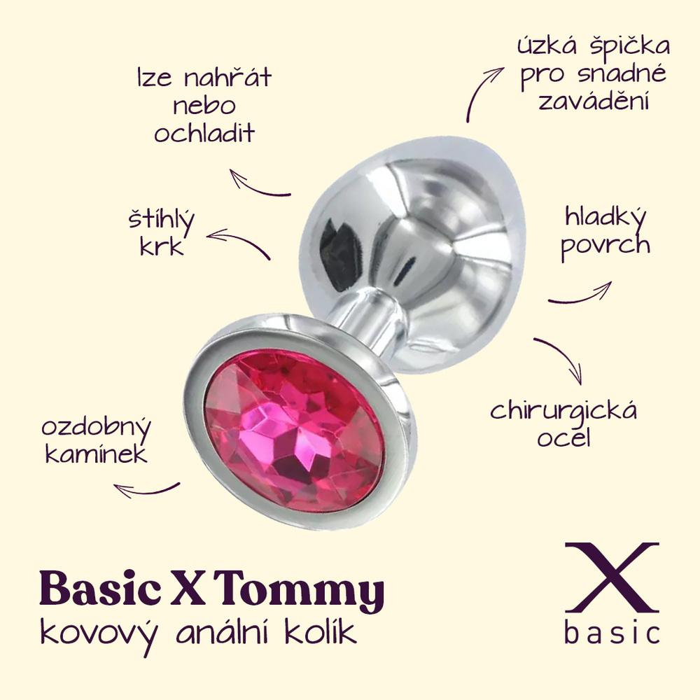 BASIC-X-Tommy-kovovy-analni-kolik-s-cervenym-kaminkem-2 BASIC X Tommy kovový anální kolík s červeným kamínkem