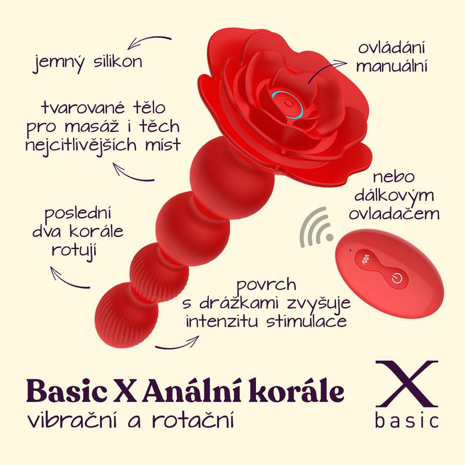 BASIC-X-VIBRACNI-ANALNI-KORALE-CERVENE-2 BASIC X VIBRAČNÍ ANÁLNÍ KORÁLE ČERVENÉ