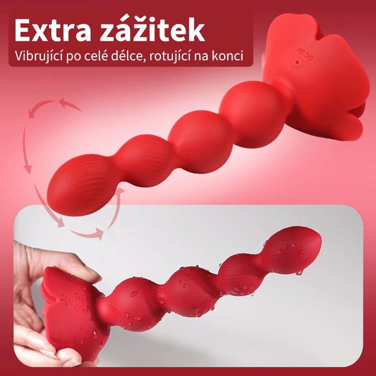 BASIC-X-VIBRACNI-ANALNI-KORALE-CERVENE-8 BASIC X VIBRAČNÍ ANÁLNÍ KORÁLE ČERVENÉ