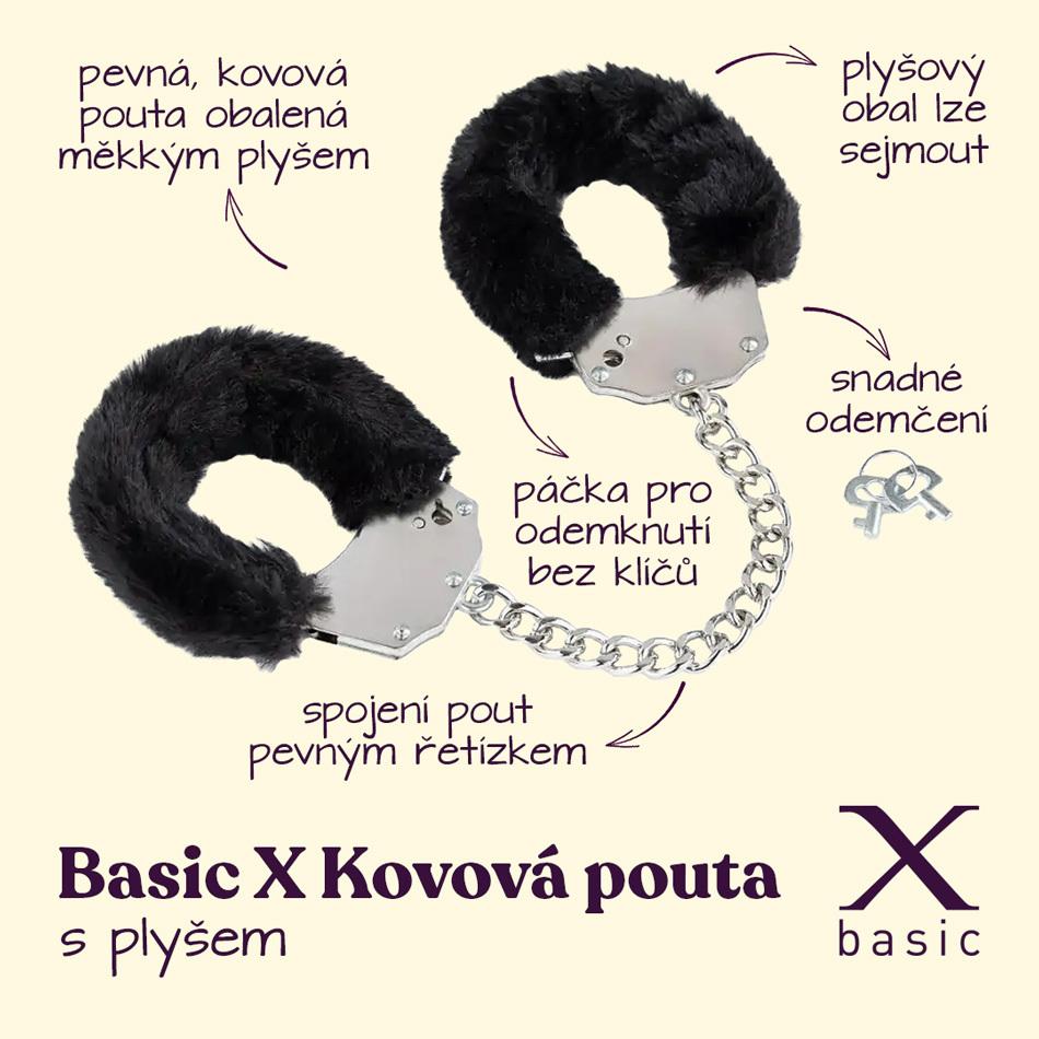 BASIC-X-kovova-pouta-oplysovana-cerna-2 BASIC X kovová pouta oplyšovaná černá