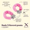 BASIC X kovová pouta oplyšovaná růžová