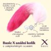 BASIC X kovový anální kolík s odepínatelným ocasem růžový