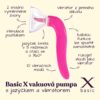 BASIC X vakuová pumpa s jazýčkem a vibrátorem 3v1 růžová