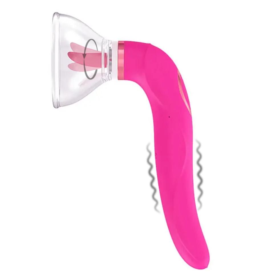 BASIC-X-vakuova-pumpa-s-jazyckem-a-vibratorem-3v1-ruzova BASIC X vakuová pumpa s jazýčkem a vibrátorem 3v1 růžová