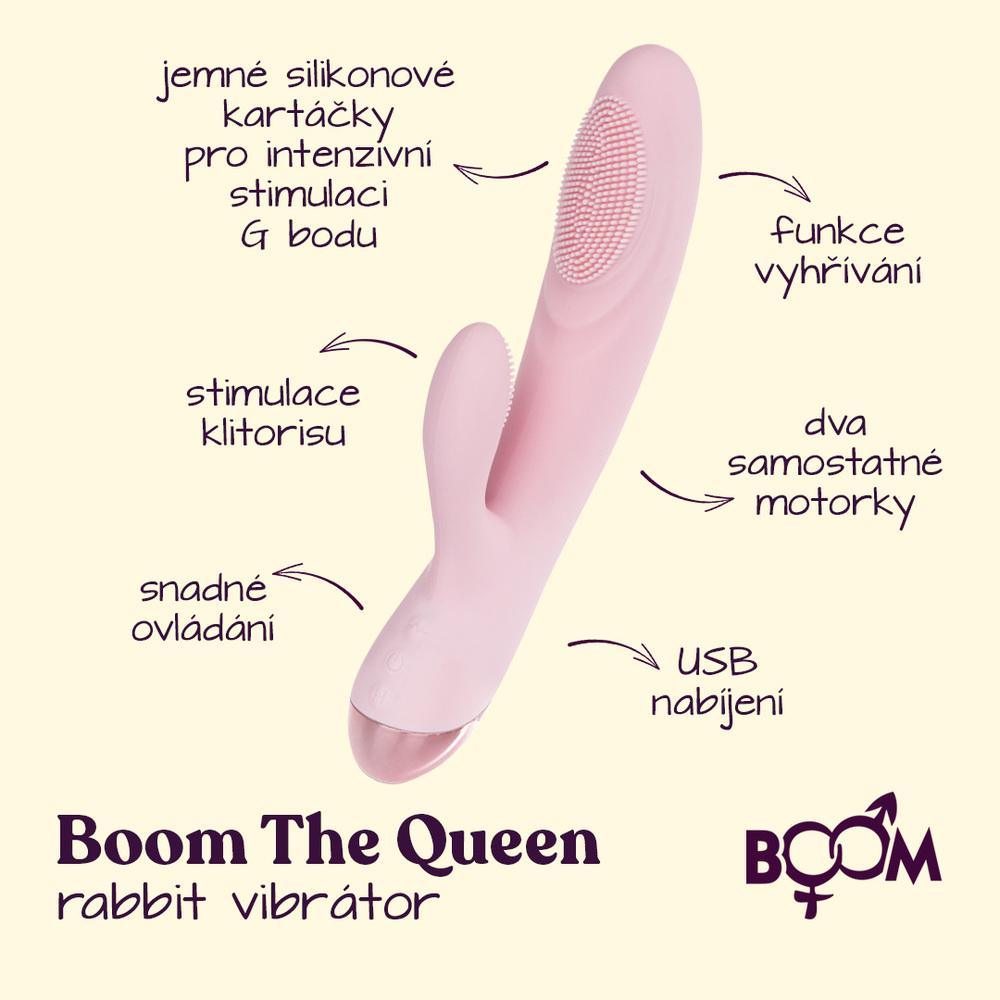 BOOM-The-Queen-rabbit-vibrator-ruzovy-2 BOOM The Queen rabbit vibrátor růžový