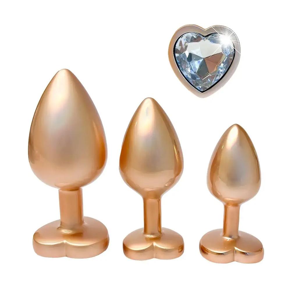 Gleaming-Love-Pearl-gold-Set-analnich-koliku Gleaming Love Pearl gold Set análních kolíků
