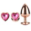 Gleaming Love Set análních kolíků rosegold růžové srdce 3ks