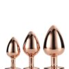 Gleaming Love Set análních kolíků rosegold růžové srdce 3ks