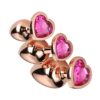 Gleaming Love Set análních kolíků rosegold růžové srdce 3ks